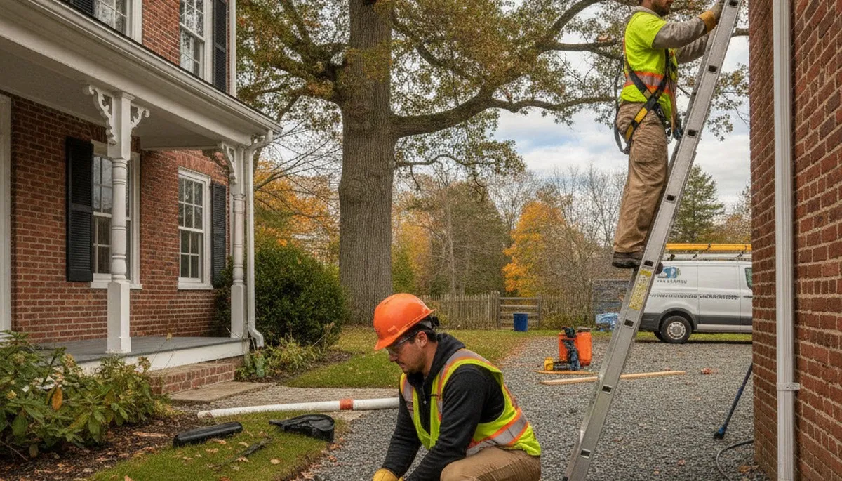 Plumber repairing pipe in Worcester, MA for residential plumbing service