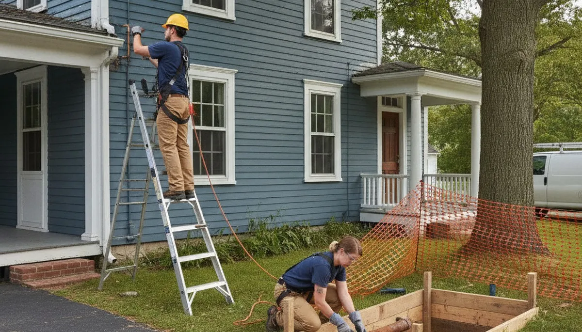 Worcester, MA plumber repairing a pipe for a residential plumbing service call