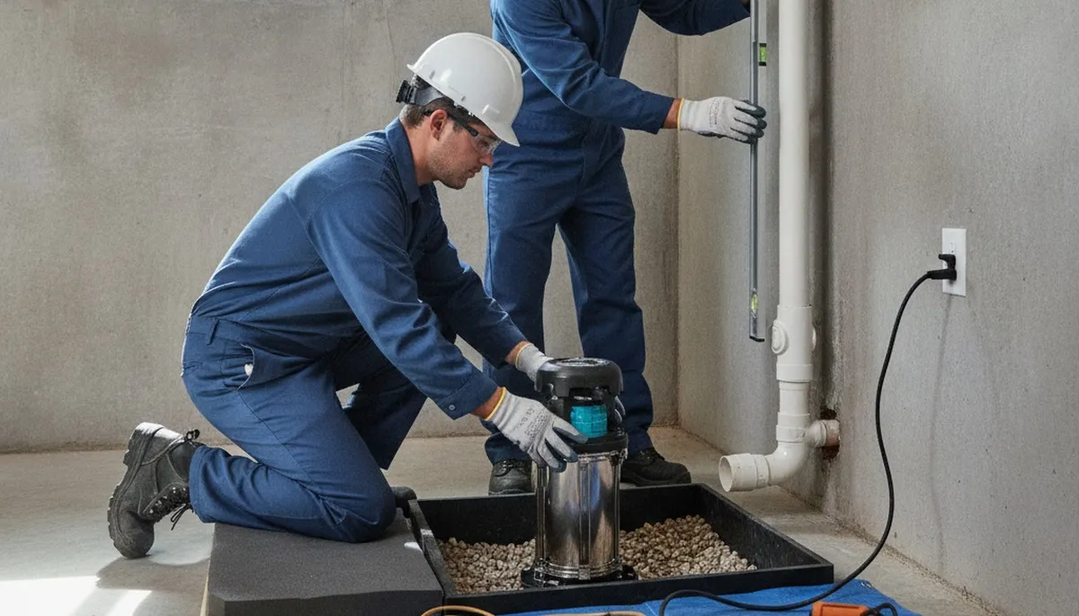Sump pump installation for Worcester, MA homes to prevent basement flooding and water damage